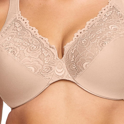 Glamorise Low Cut Wonderwire Lace Underwire Bra 1240 (Women's & Women's Plus)