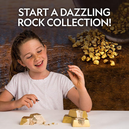 National Geographic Fool’s Gold Dig Kit – 12 Gold Bar Dig Bricks with 2-3 Pyrite Specimens Inside, Party Activity with 12 Excavation Tool Sets, Great STEM Toy for Boys and Girls or Party Favors