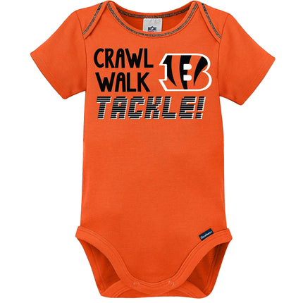 NFL Gerber Unisex Baby Standard 3 Pack Short Sleeve Onesie Bodysuit, Team Color, 6-12 Months