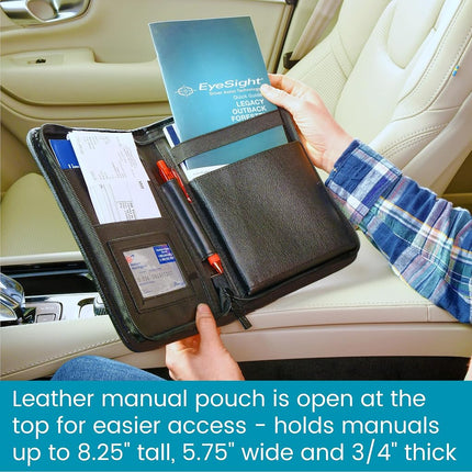 High Road Faux Leather Glove Box and Console Organizer for Manual, Registration and Insurance Documents