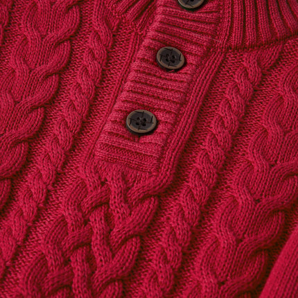 Gymboree Boys' and Toddler Long Sleeve Cable Knit Sweaters, Salsa Red, 10