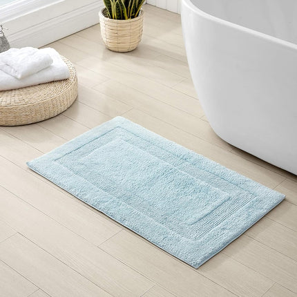 Tommy Bahama | Colección Long Branch | Alfombra de baño - 100% algodón, reversible, fácil de lavar a máquina, 21 x 34, azul
