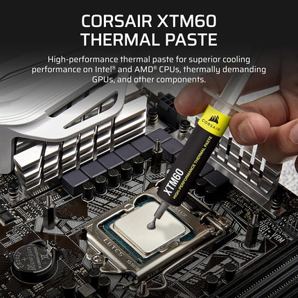 Corsair XTM60 High Performance Thermal Paste for CPU or GPU, 3g - Low Viscosity, Long-Term Stability, Easy Application, Included Applicator Card