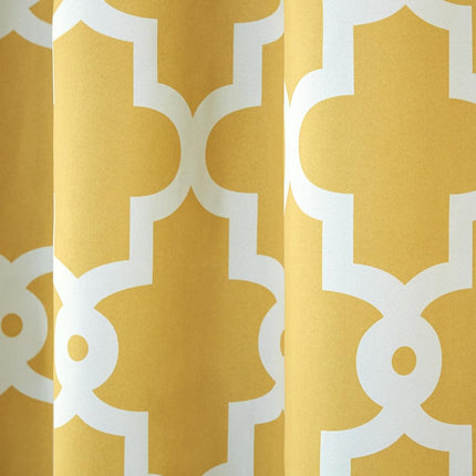 Exclusive Home Curtains Ironwork Woven Blackout Grommet Top Panel Pair, Sundress Yellow, 52x84, 2 Piece
