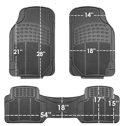 FH Group Automotive Floor Mats Climaproof for All Weather Protection Universal Fit Trimmable Heavy Duty fits Most Cars, SUVs, and Trucks, 2pc Front Set Solid Gray