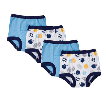 Gerber Baby Boys' Infant Toddler 4 Pack Potty Training Pants Underwear, Dino Green and Navy, 3T