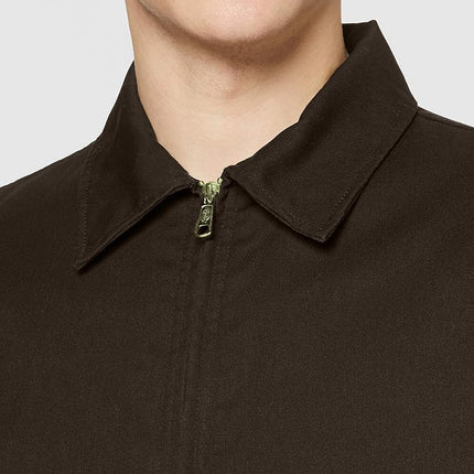 Dickies Mens Full Zip Thermal Lined Fleece Hoodie, Brown Duck, Medium