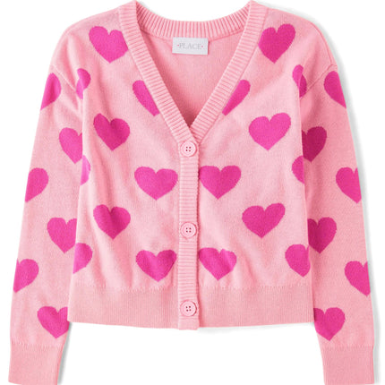 The Children's Place Girls' V-Neck Cardigan, Pink 