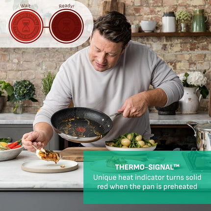 Tefal E304S344 Jamie Oliver Set x 3 Frying Pan, 20-24-28 cm, Stainless Steel