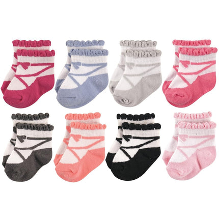 Hudson Baby Calcetines de Felpa y Algodón para Recién Nacidos y Bebés, Modelo Ballet, 6-12 Meses