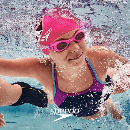 Speedo Big Girls Cross Back Splice 1 Piece, Navy, 12