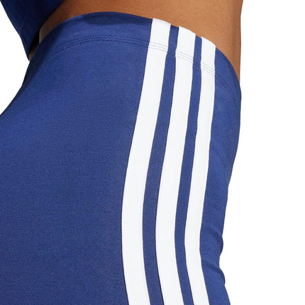 adidas Women's Essentials 3-Band High Waisted Cycling Shorts, Dark blue / white, M
