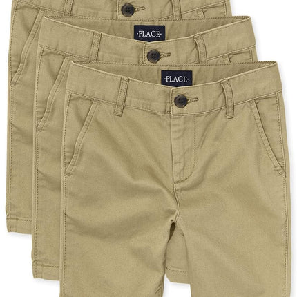 The Children's Place boys Stretch Chino Shorts, FLAX, 10