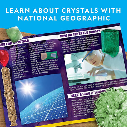 Kit de cultivo de cristales gigantes National Geographic - Crea tu propio cristal gigante que brilla en la oscuridad en unos pocos días con este kit para hacer cristales, kit de ciencia, kit de cultivo de cristales para niños