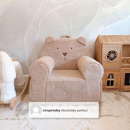 babyGap by Delta Children Sherpa Bear Chair - Greenguard Gold Certified, Blush