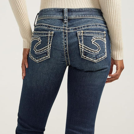 Silver Jeans Co. Women's Suki Mid Rise Bootcut Jeans, Indigo, 32W x 30L