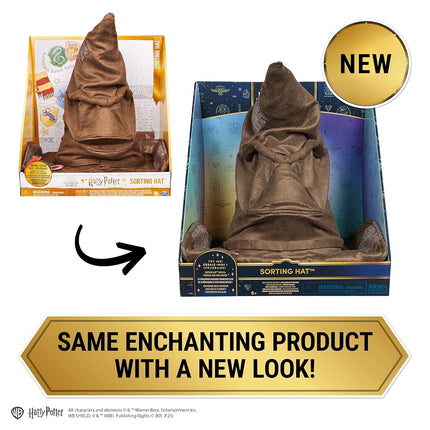 Wizarding World, Talking Sorting Hat with 15 Phrases for Harry Potter Pretend Play Kids’ Fancy Dress Role Play Toys for Ages 5 and up, Brown