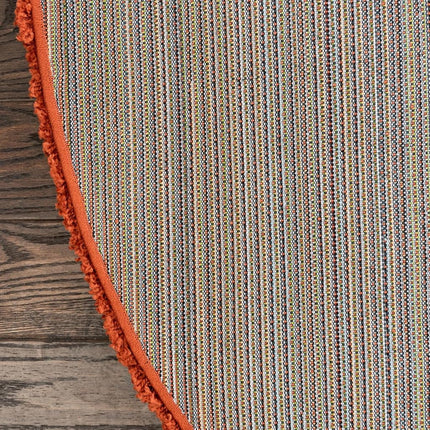 Unique Loom Solo Solid Shag Collection Area Modern Plush Rug Lush & Soft (3' 3" x 3' 3" Round, Terracotta)