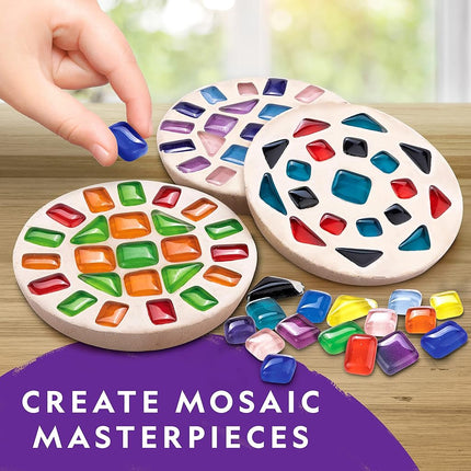 National Geographic Mega Arts and Crafts Kit for Kids – Mosaic, Marbling Paint & Air Dry Clay Pottery Kit – Art Projects for Kids Ages 8-12, Boys and Girls