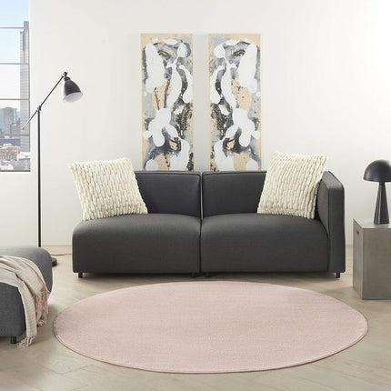 Nourison Essentials Tapis d'extérieur rond en tissu rose de 1,8 m (rond de 1,8 m)