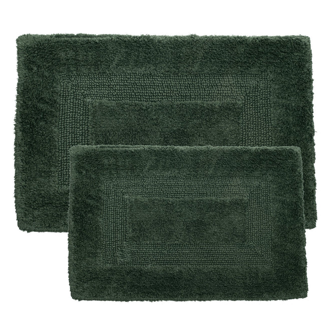 Bedford Home 100 Percent Cotton 2 Piece Reversible Rug Set - Green