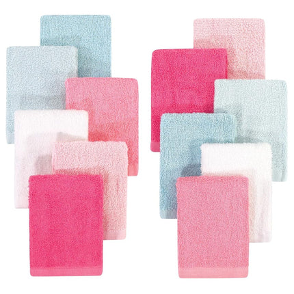 Hudson Baby Paños de bambú tejidos para bebé unisex, paquete de 12, Coral Mint, Talla única