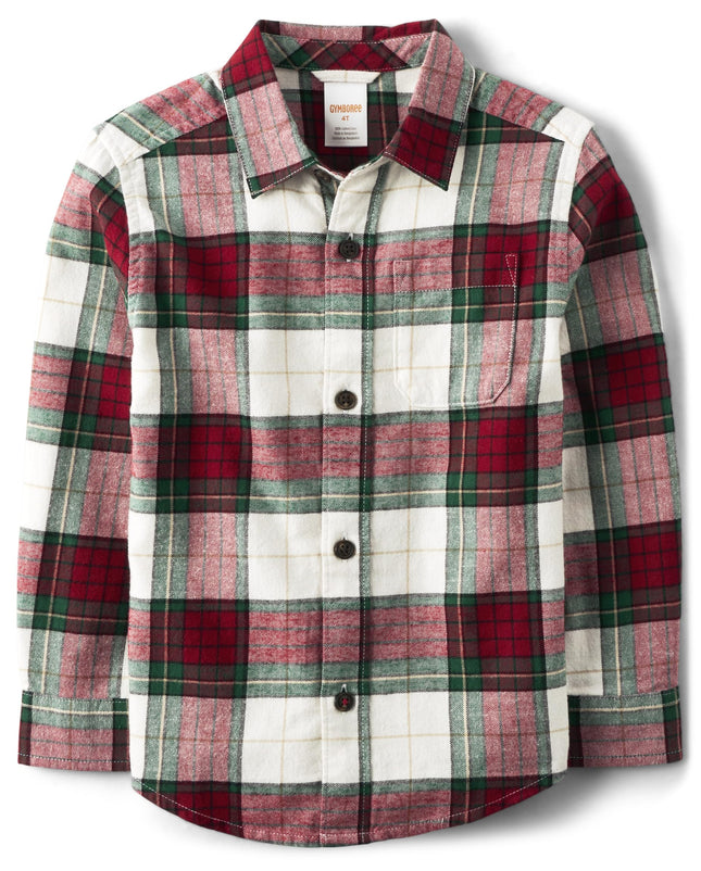 Gymboree Boys' and Toddler Long Sleeve Plaid Butto