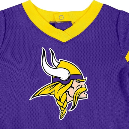 Vestido y cubrepañal de la NFL Minnesota Vikings, negro, 3-6 meses