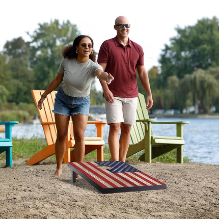 YouTheFan Stars & Stripes 2' x 3' Portable Cornhole Game with Logo Bags