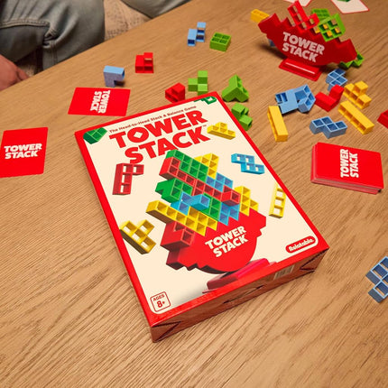 What Do You Meme? Tower Stack - Head to Head Stacking Challenge, Balancing Games for Kids and Adults 8+, Family Fun Games by Relatable & Games4two, For 1-4 Players, Gray