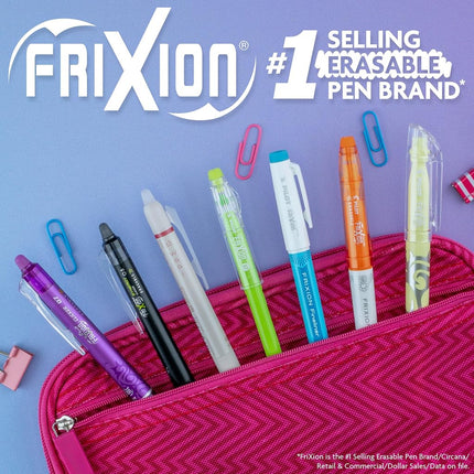 Pilot FriXion Clicker Erasable, Refillable & Retractable Gel Ink Pens, Fine Point, Assorted Color Inks, 15-Pack Pouch (14447)
