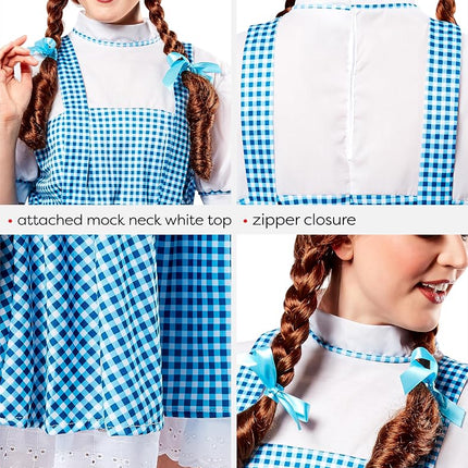 Rubies Official Wizard of Oz Dorothy, Adults Costume - Standard,Blue Halloween