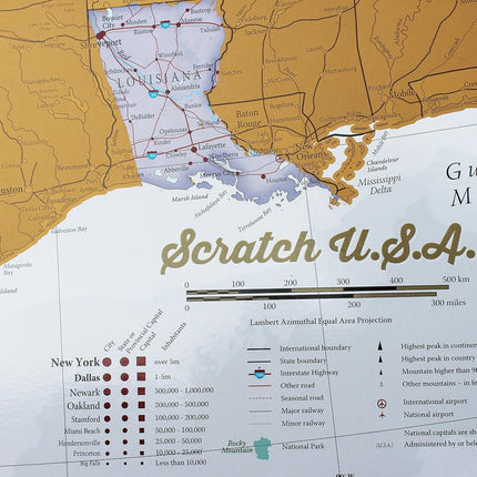 Maps International Scratch Off Map of The US – USA Wall Map – Scratch Off – Detailed Cartography - US States - National Parks - 36 x 24