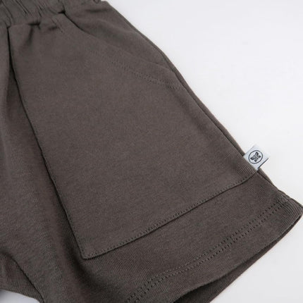 HonestBaby 2-Pack Cargo Shorts 100% Organic Cotton for Infant Baby and Toddler, Boys, Girls, Khaki, 0-3 Months