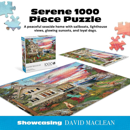 Buffalo Games – 1000 Piece David Maclean My Ocean Hideaway Jigsaw Puzzle Colorful Puzzle for Adults – Precision-Cut Pieces, Beautiful Artwork, and Hours of Relaxing Fun
