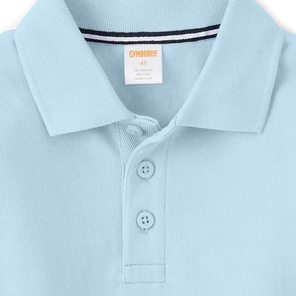 Gymboree Boys' and Toddler Long Sleeve Polo Shirt, Cloudless 3-Pack, 3T