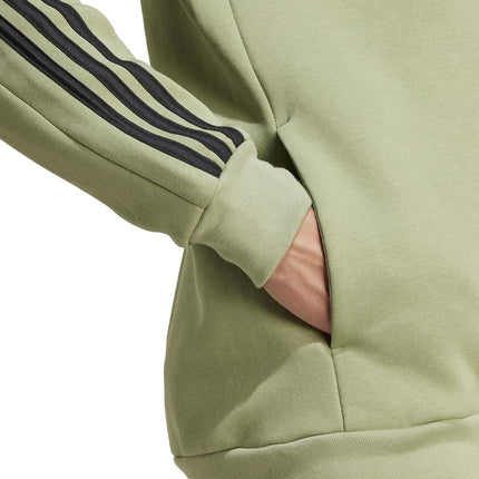 adidas mens Essentials Fleece 3-stripes Full-zip, Tent Green/Black, XXS