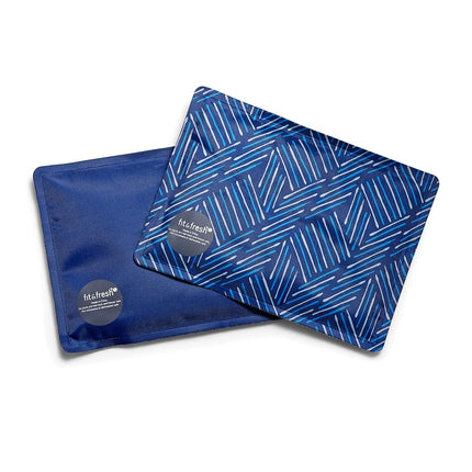 Fit & Fresh 10300FF Soft Cool, lot de 2 accumulateurs de froid souples pour sacs à déjeuner et glacières, motif tissé marine et bleu, 12,06 cm x 0,63 cm x 19,05 cm