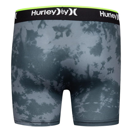 Hurley Boys' Classic Boxer Briefs (2-Pack), Black/Green Camo, Small