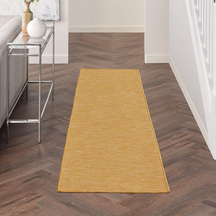 Nourison Positano Tapis d'intérieur/extérieur jaune 66 cm x 244 cm, facile à nettoyer, ne perd pas ses poils, chambre, salon, salle à manger, jardin, terrasse, patio (60x240)
