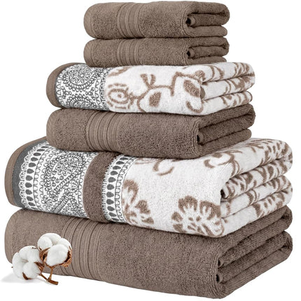 Modern Threads 6 Piece Set, 2 Bath Towels, 2 Hand 