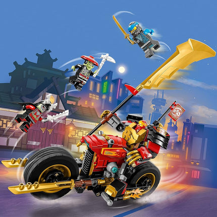 LEGO NINJAGO Kai�s Mech Rider EVO 71783, Upgradable Ninja Motorbike Toy, Mech Action Figure and 2 Bone Warrior Minifigures, Collectible Toys for Kids 7 Plus Years Old, Golden,green