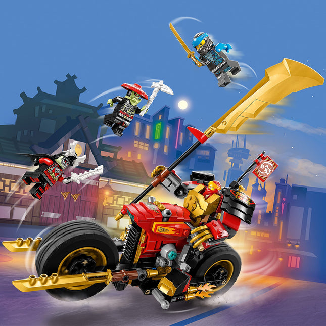 LEGO NINJAGO Kai�s Mech Rider EVO 71783, Upgradable Ninja Motorbike Toy, Mech Action Figure and 2 Bone Warrior Minifigures, Collectible Toys for Kids 7 Plus Years Old, Golden,green