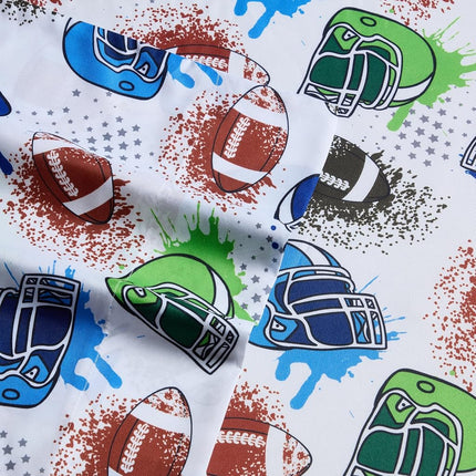 Kids Bedding Set Bed in a Bag for Boys and Girls Toddlers Printed Sheet Set and Comforter, Twin, Football