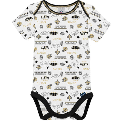 Gerber Unisex Bebé Bebés Niños NFL Paquete de 3 Body de Manga Corta, Color del Equipo, 0-3 Meses