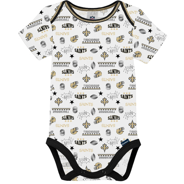Gerber Unisex Bebé Bebés Niños NFL Paquete de 3 Body de Manga Corta, Color del Equipo, 0-3 Meses