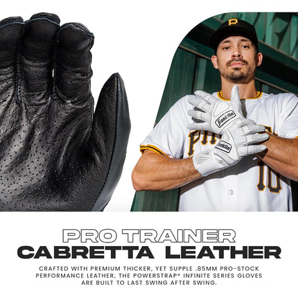 Franklin Sports MLB Batting Gloves - Infinite Powerstrap Baseball + Softball Batting Gloves - Heavy Duty Full Wrap Cage Practice Glove - Reinforced Wrist + Durable Leather