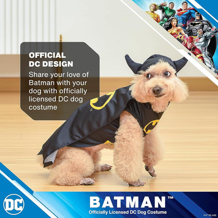 DC Comics Batman Dog Costume, Size Small | Best DC Comics Batman Halloween Costume for Small Dogs | Funny Dog Costumes | Official Batman Costume for Pets Halloween