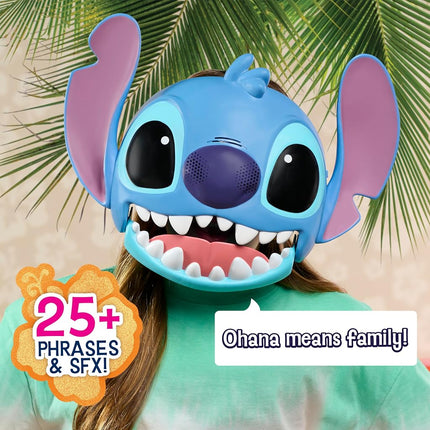Just Play Disney Stitch Talking Mask with 25+ Sounds & Phrases, Adjustable Straps, Costume for Kids, Dress Up and Pretend Play Toy for Girls, Boys & Kids Ages 3 and Up