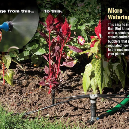 Rain Bird SWDMSPKIT Drip Irrigation Spot Watering Manifold on a Spike Kit, Bubblers and Emitters